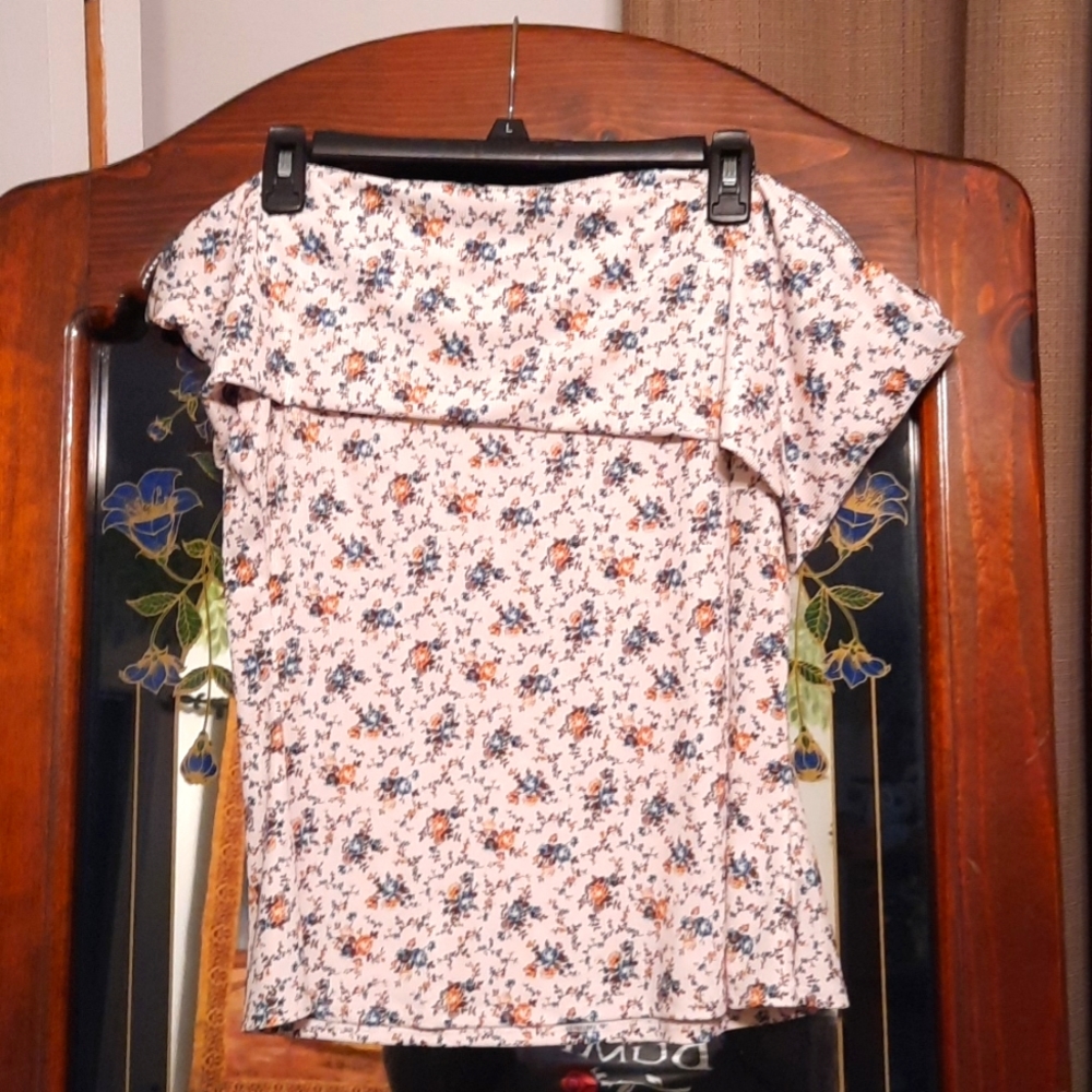 Cream Floral Off the Shoulder Top